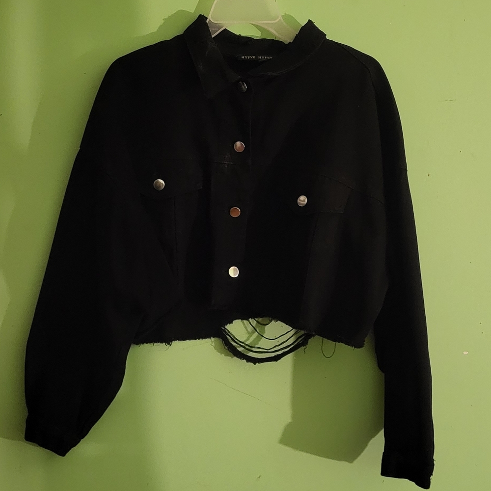Dolls Kill cropped black jacket